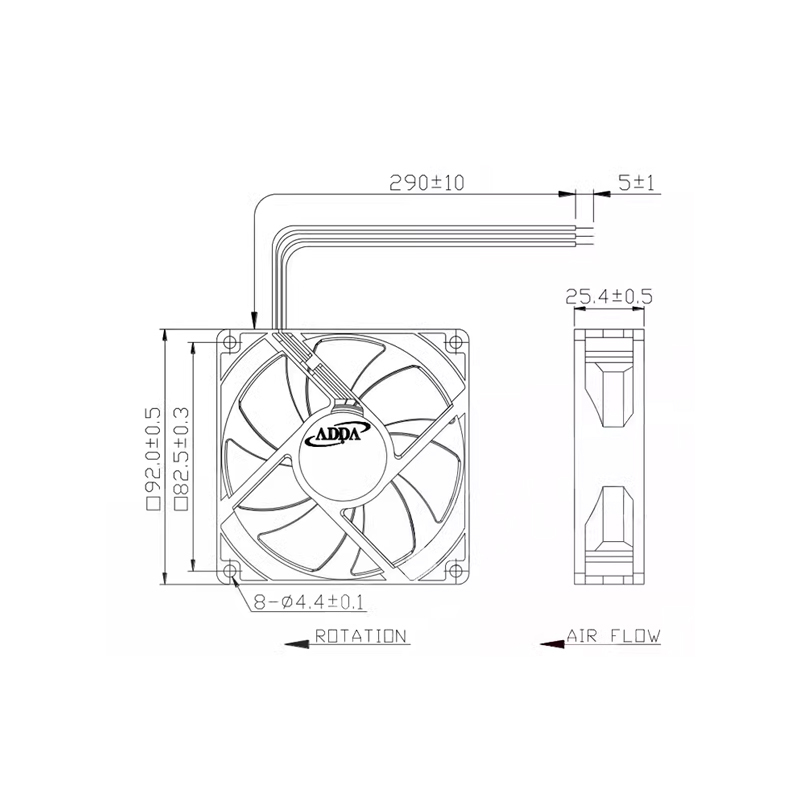 ADDA inventory genuine 9225 DC12V 0.42A AG09212XS25700 axial flow oil containing fan 9CM power supply cooling fan