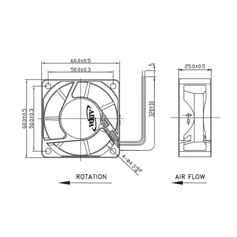 ADDA genuine product 6025 24V 2.64W 6CM Electrical Cabinet Axial Fan Small DC Fan Manufacturer AD0624UB-A71GL