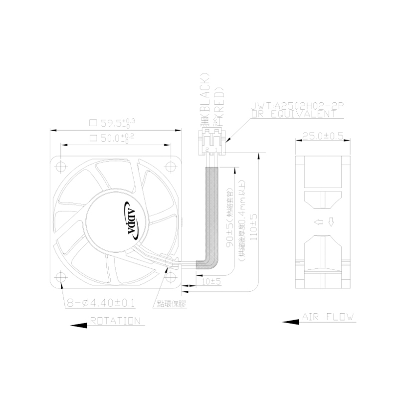 ADDA genuine product 12V 0.09A 6cm small DC axial fan 12V 6025 axial fan chassis fan AG06012LX257000
