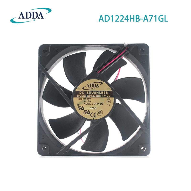 AD1224HB-A71GL ADDA 24V 0.19A 12025 Double Ball Cooling Fan 12cm Chassis Fan Low Noise Axial Flow Fan