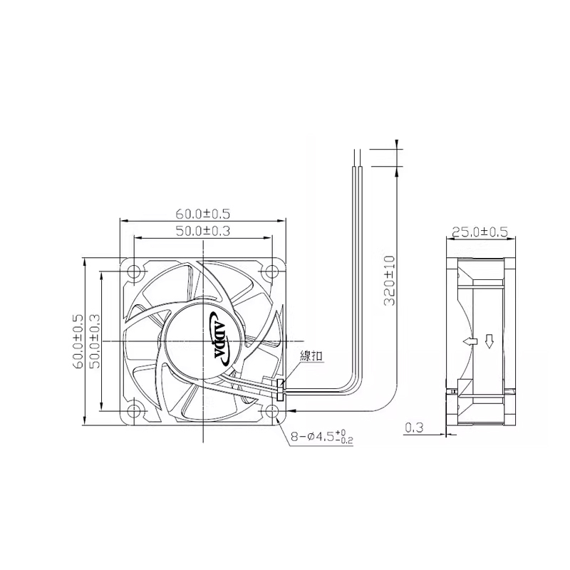 ADDA AG06024HB257003 6025 24V 0.12A Small Axial Flow Fan DC Cooling Fan Adda Cooling Fan Manufacturer