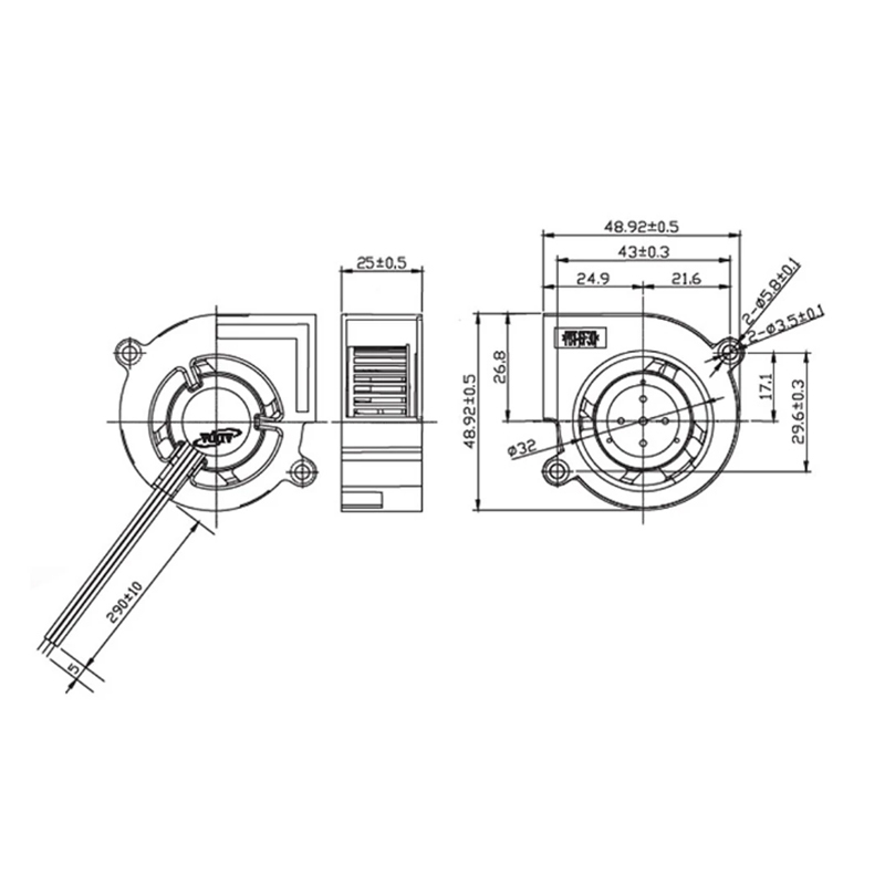 AB5012MX-A03 in stock ADDA 5025 12V 0.30A projector turbo drum fan DC cooling fan 5cm axial flow fan
