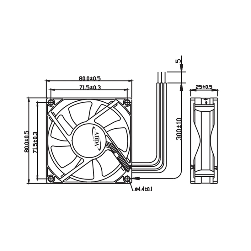 AD0812MB-A70GL ADDA 8025 12V 0.15A 8CM chassis silent cooling fan two wires Axial flow fan passed quality inspection certification