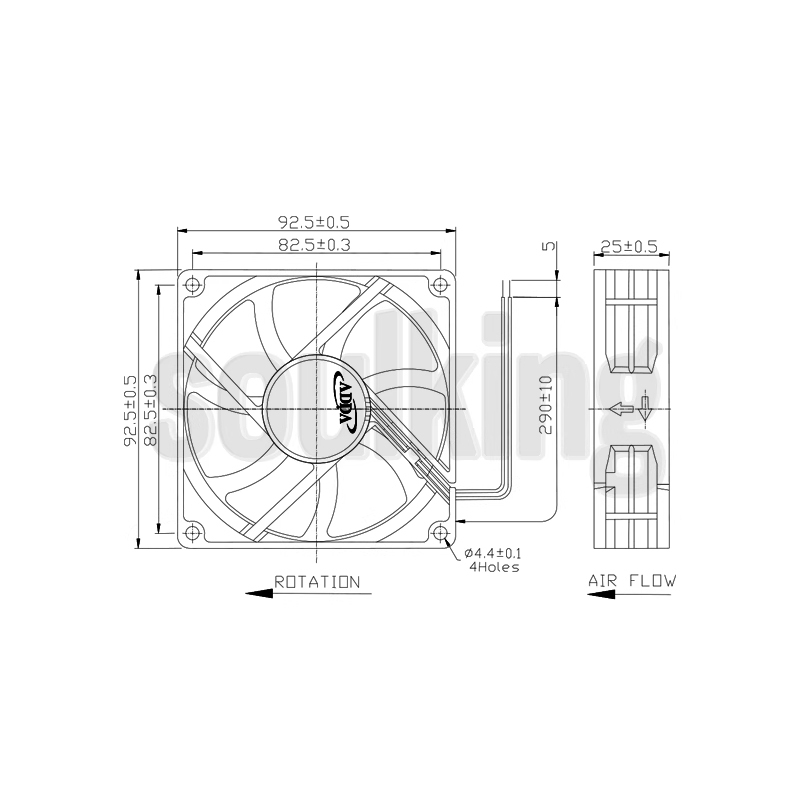 ADDA Genuine in stock  9225 12V small axial flow fan manufacturer temperature controlled PWM cooling fan AD0912UX-A7BGL