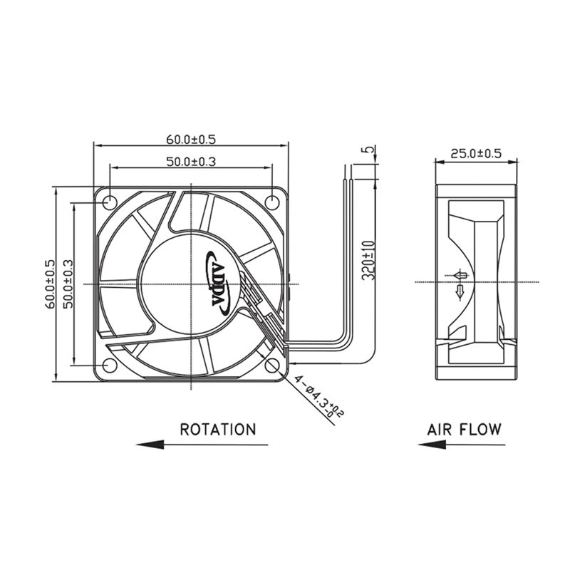 ADDA genuine stock AD0624UB-A70GL 24V 0.16A 6cm 6025 inverter cooling fan chassis fan small axial fan