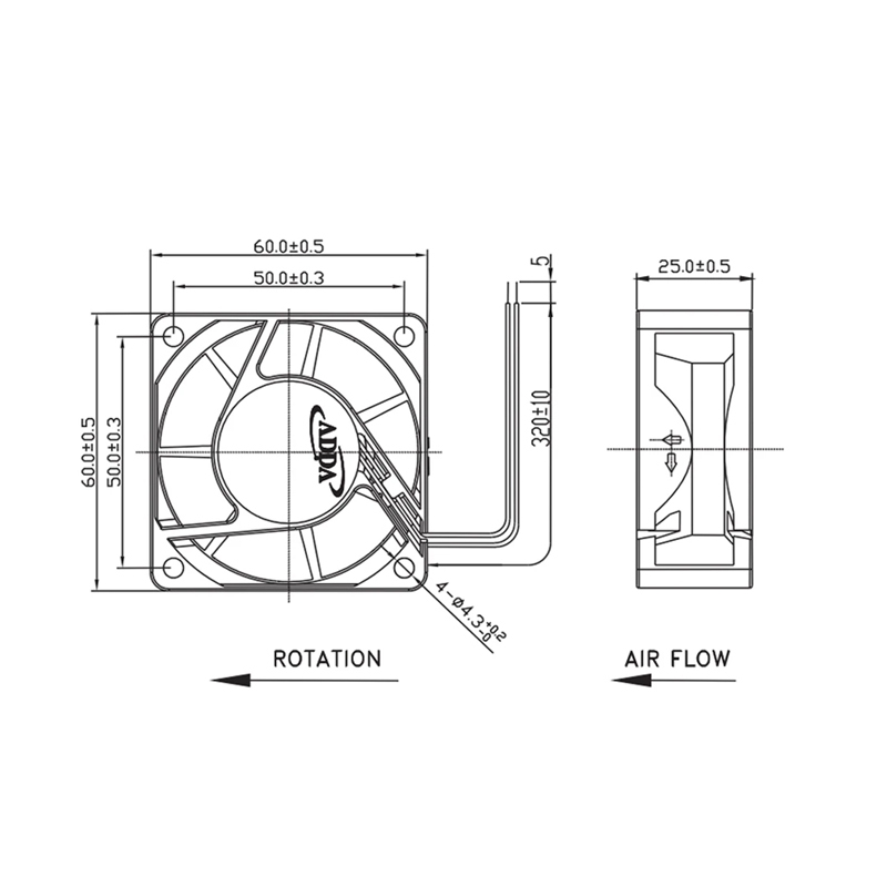 ADDA  Authentic AD0624UB-A70GL 24V 0.16A 6cm 6025 inverter cooling fan small axial fan axial fan chassis fan