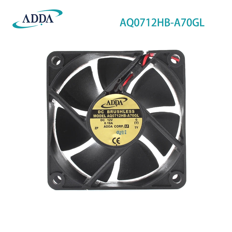 AQ0712HB-A70GL ADDA 12V 0.19A 7025 Waterproof Fan Fish Tank Fan Axial Flow Cooling Fan High Temperature Resistant Axial Flow Fan