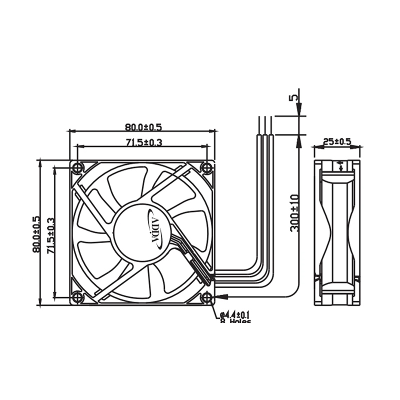 ADDA AD0812HB-A70GL 8025 12V 0.25A 8CM Video Chassis Cooling Fan Procurement Axial Flow Fan Chassis Cooling Fan High Temperature Resistant