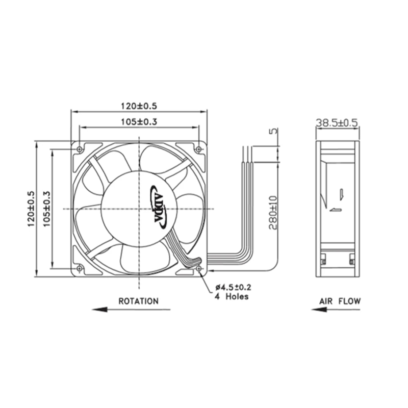 ADDA AD1212MB-F51 12V 0.35A 12038 inverter cooling fan control cabinet cooling fan high air volume efficiency increased by 3 times