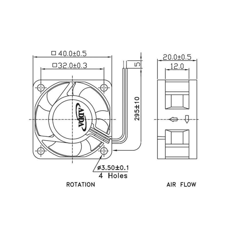 AD0412LB-C50 ADDA 12V 0.07A 4020 Switch power supply Cooling Fan DC Cooling Fan Efficient Axial Flow Fan Noise Reduction
