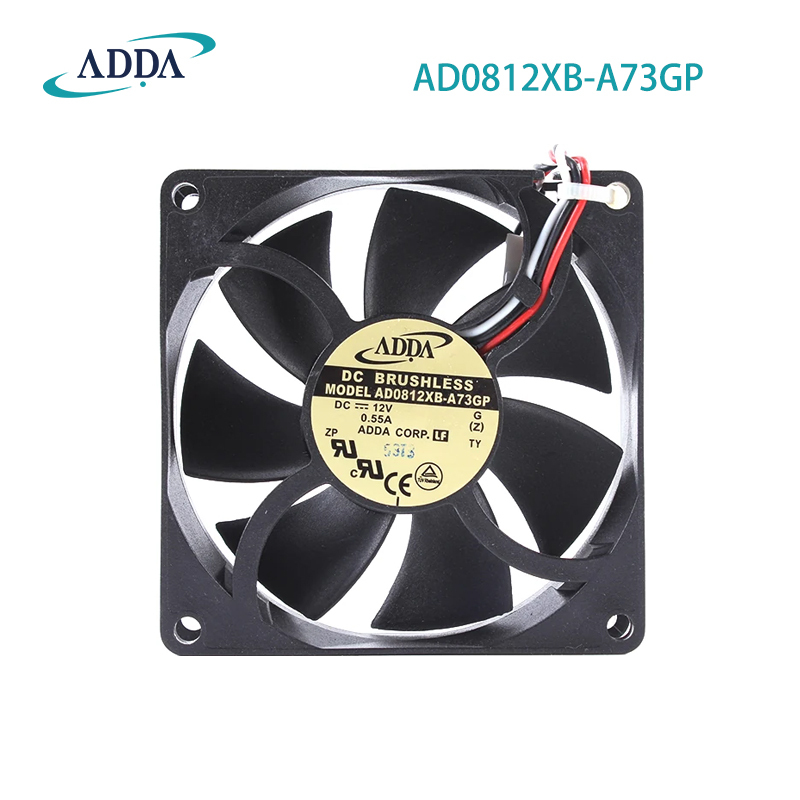 ADDA genuine AD0812XB-A73GP 8025 12V 0.55A high air volume cooling fan silent axial flow fan compact structure