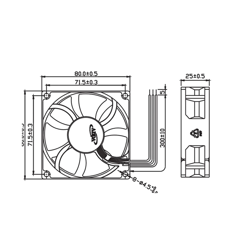 ADDA genuine AD0812XB-A73GP 8025 12V 0.55A high air volume cooling fan silent axial flow fan compact structure