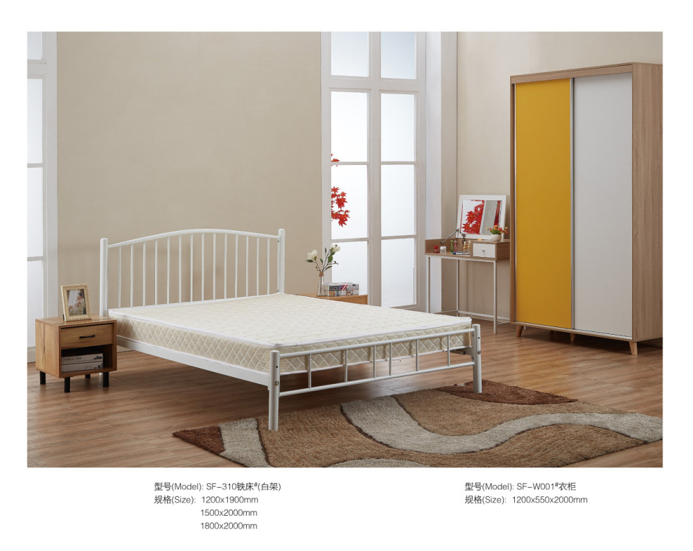 Steel bed for apartment, home