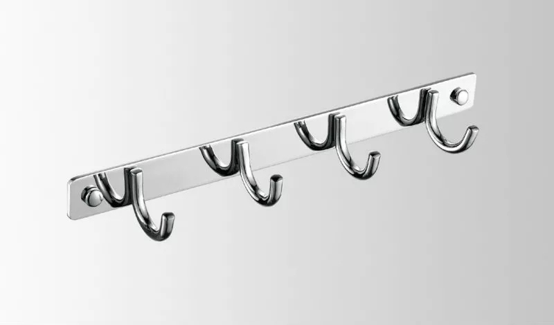 hook strip with 4 hooks, clothes hanger hooks, screw clothes hook