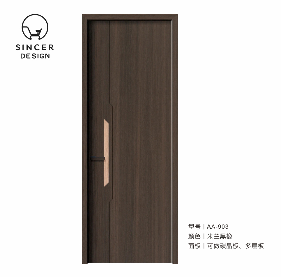 Simple Design Wood Interior PVC Door Panel For Bathroom