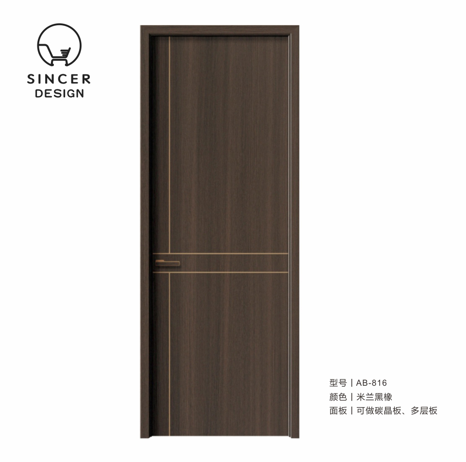 Apartment House Room Interior Door Flush Series Wood Veneer Wooden Door
