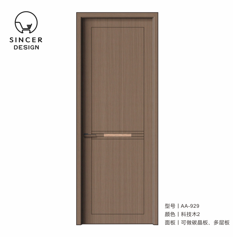 Modern Design Interior Melamine Wooden Door For Apartment MDF Interior Laminated Door