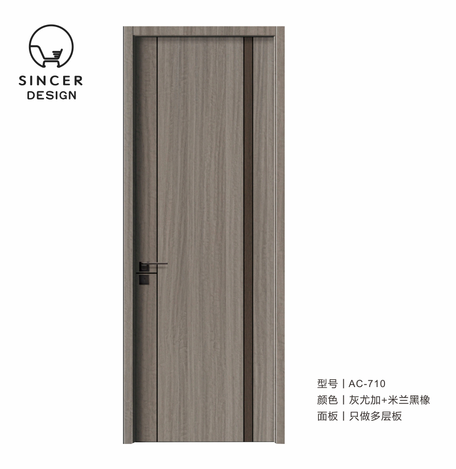 Soundproof Interior Door WPC Door Panel Wooden Shaker Door For Private House