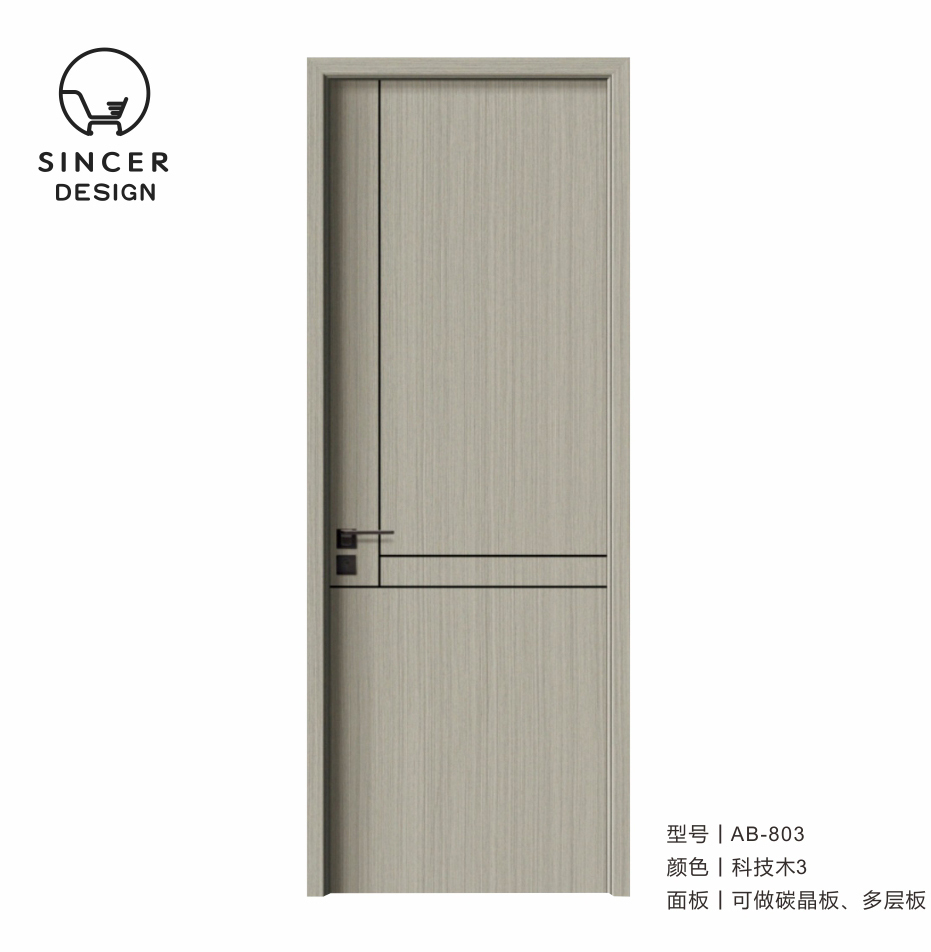 Modern Waterproof Internal Bedroom WPC Interior Doors Skin Door