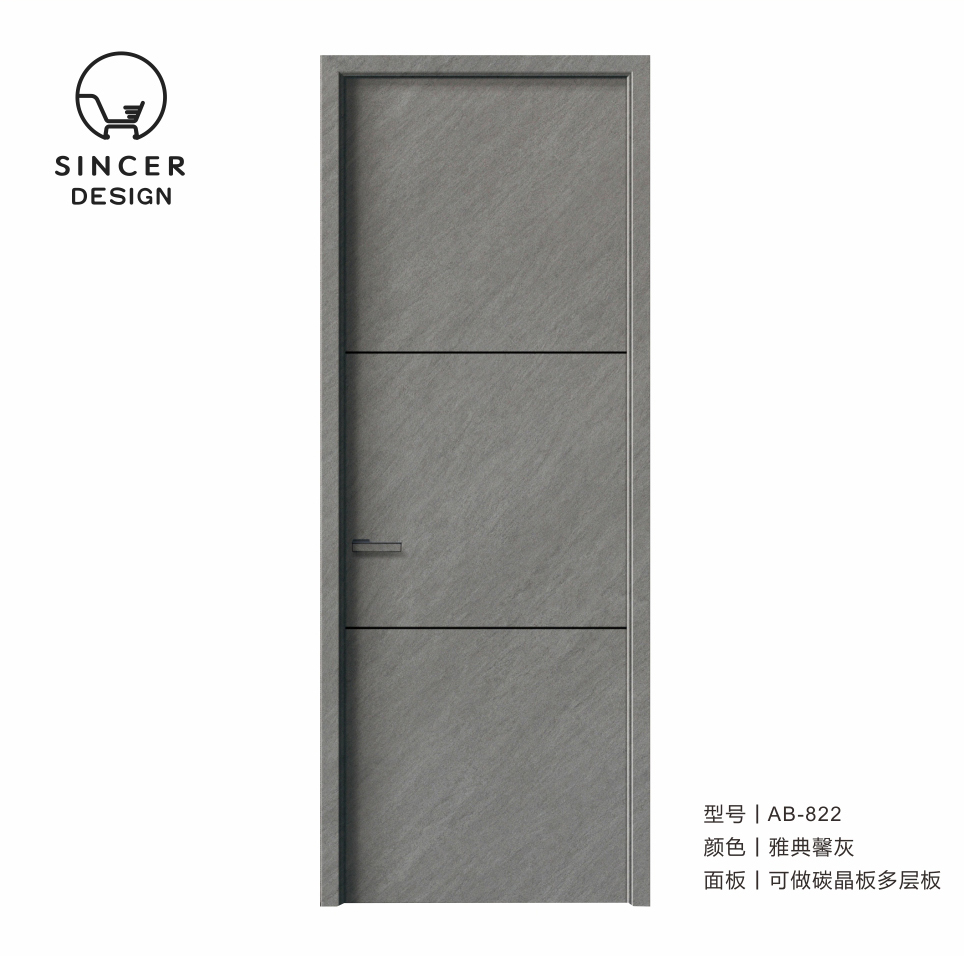 Customized Anti-cracking Carbon Crystal Wooden Doors Interior Waterproof Wood Door