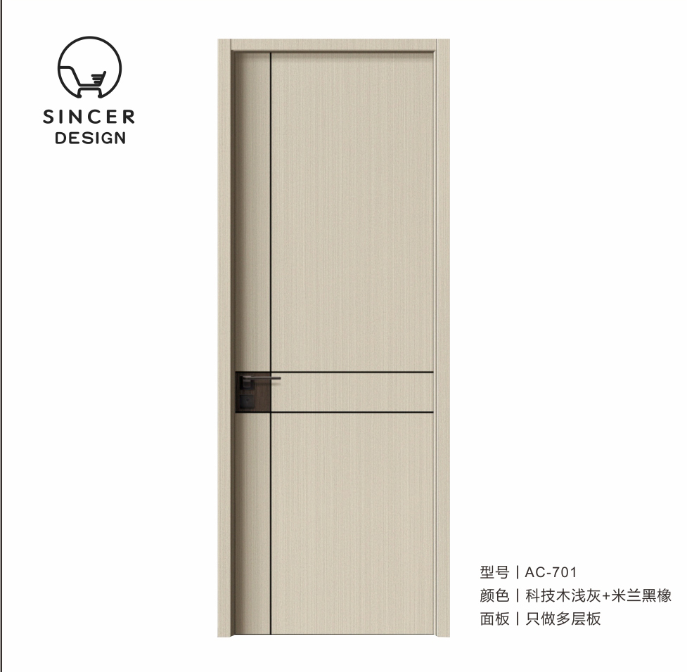 Modern Hot Sales Waterproof Laminated Carbon Crystal Interior Wooden Door