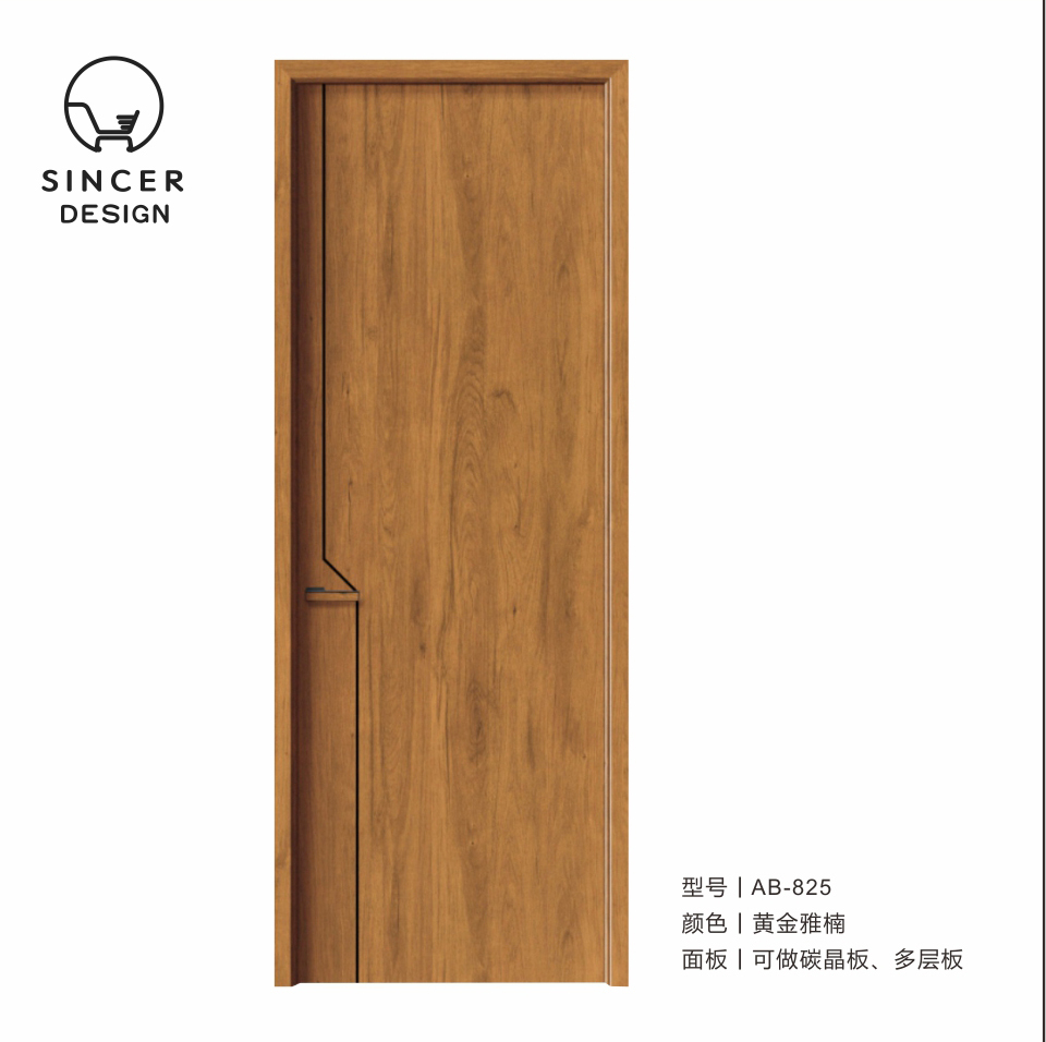 Cheaper Price Simple Style Carbon Crystal Wooden Door For Interior And Villa