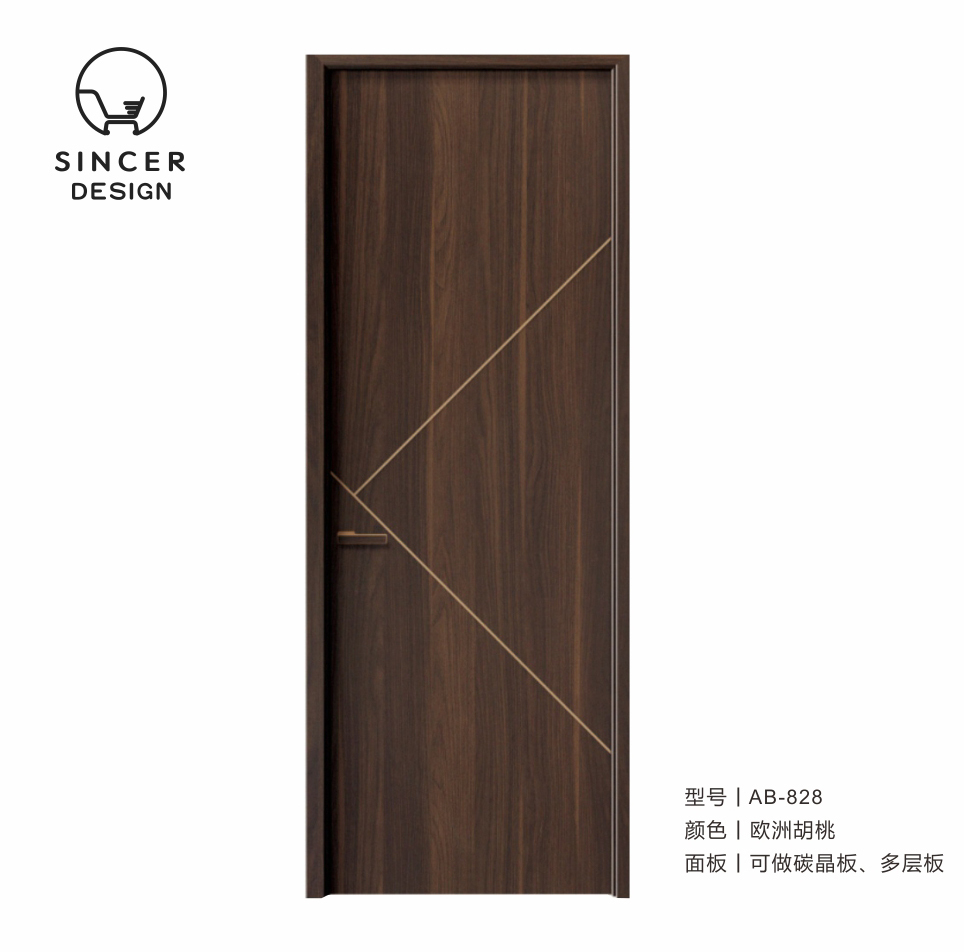 Wholesale Carbon Crystal Wooden Door For Interior And Apartment Popular By Young People