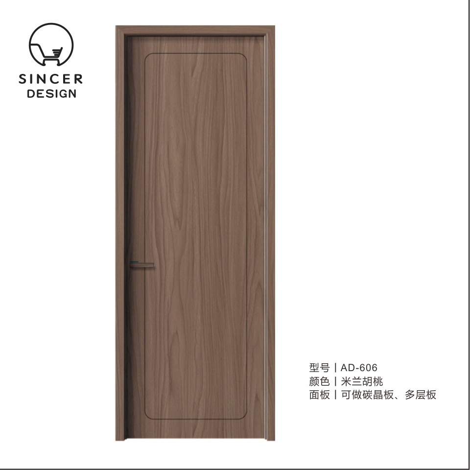 Good Design Simple Wooden Door For Room Carbon Crystal Wooden Material Wholesale