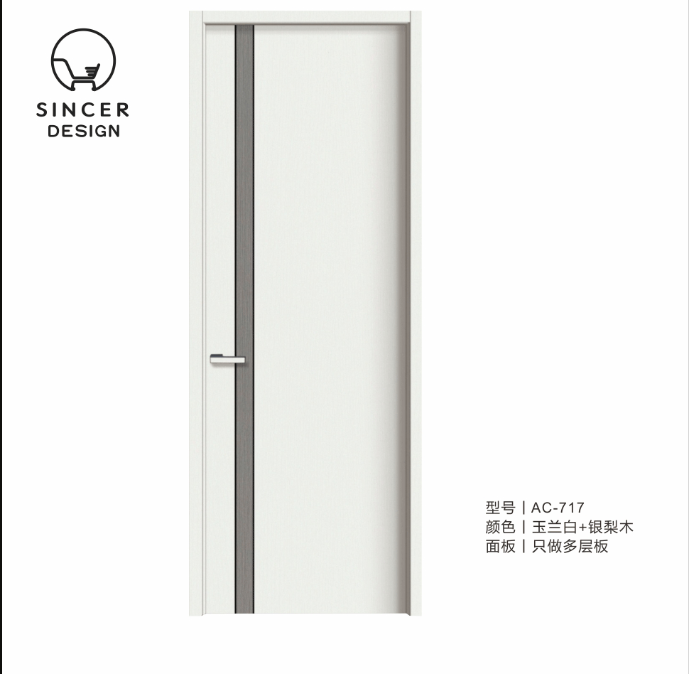 White Primed Veneer Wood Waterproof American Style Solid Interior Wooden Doors For Room