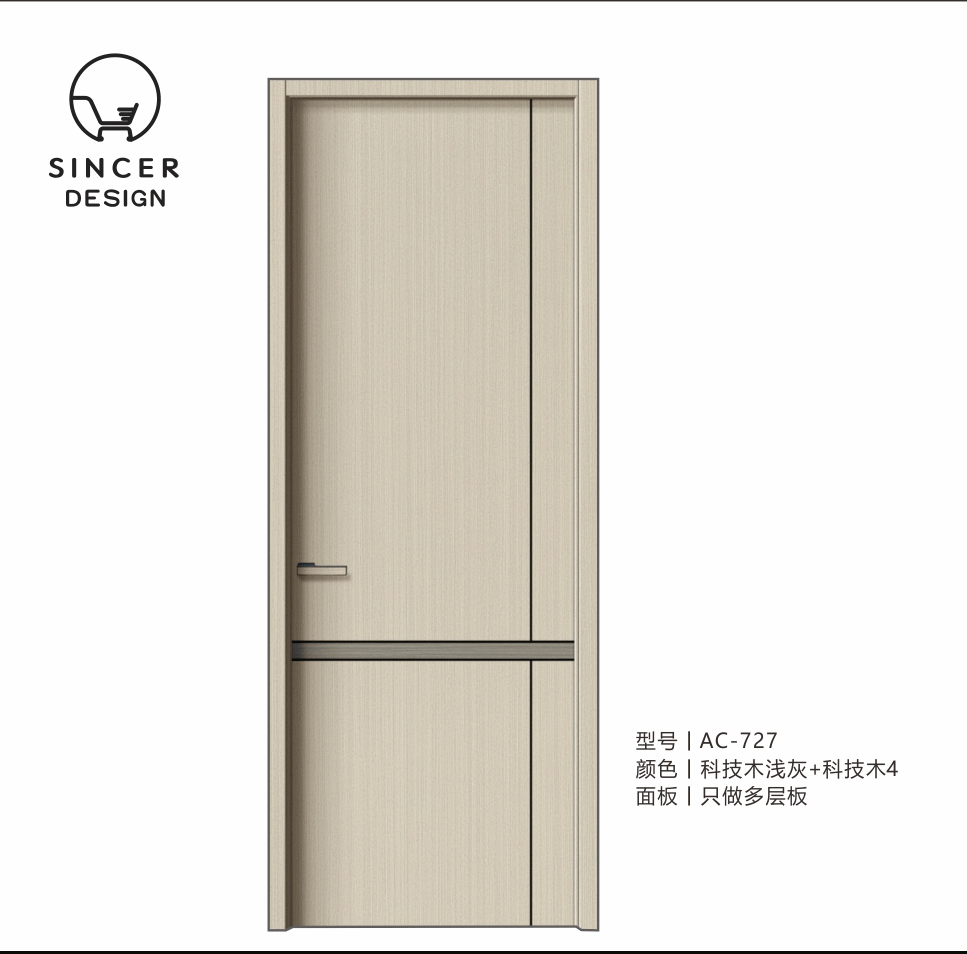 Cheap Hotsale Interior Solid Wood Doors Soundproof Entrance Door for House