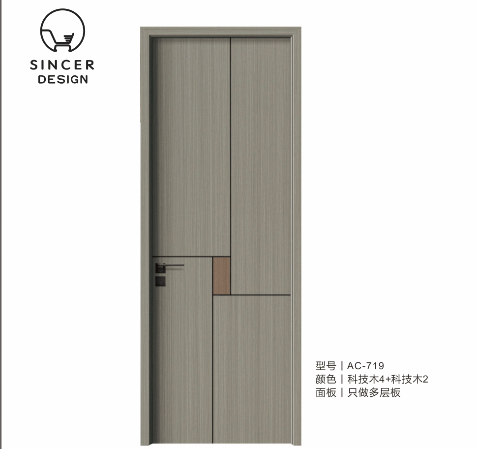 Hot Sale Solid Wooden Interior Paint Door Teak Wood Double Door