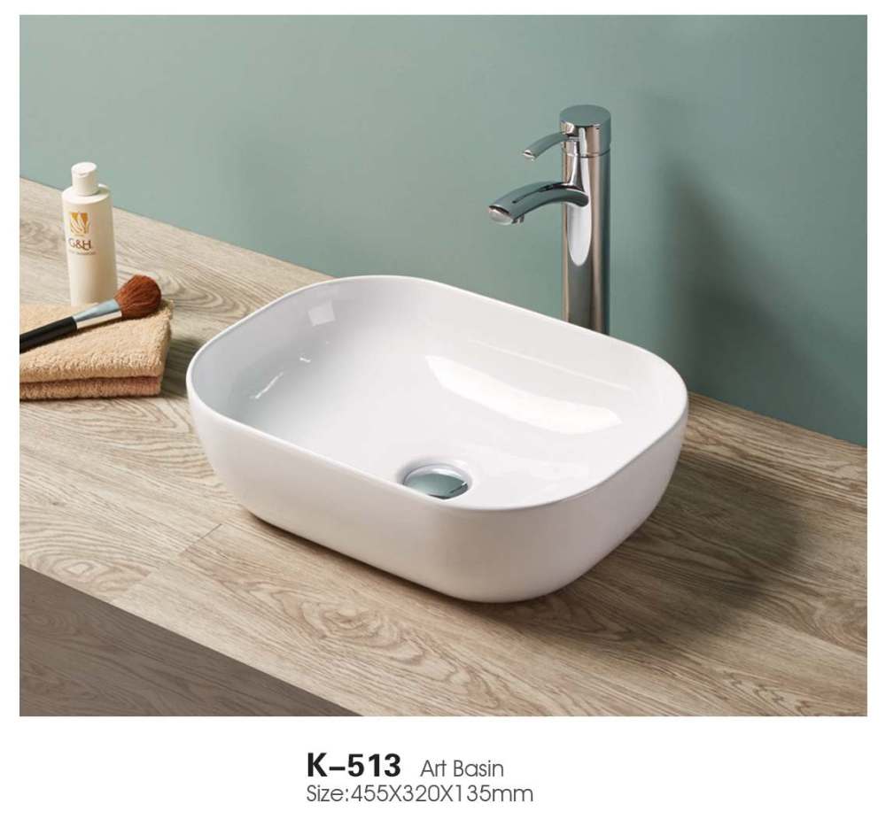 China Wholesale Ceramic New Design Hotel Small Round Washbasin Countertop White Marble Bathroom Hand Wash Art Basin