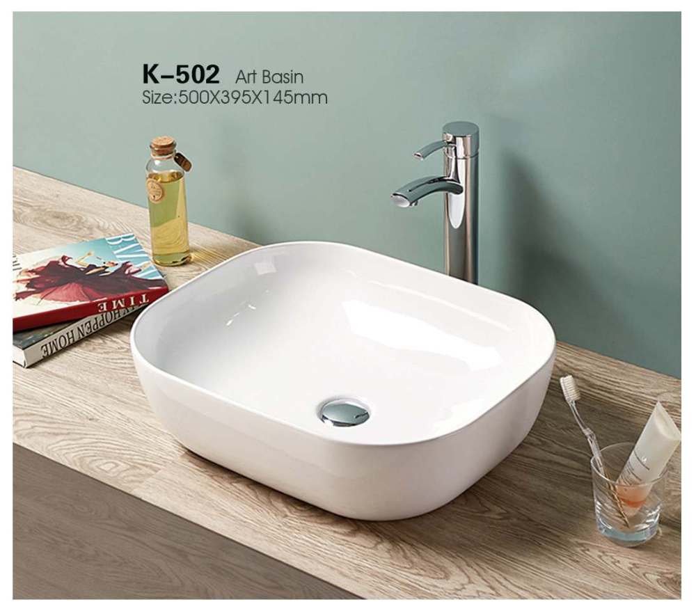 White Modern Bathroom Vessel Sink Countertop Porcelain Lavabo Washbasin Ceramic Counter Table Top Art Hand Wash Basin