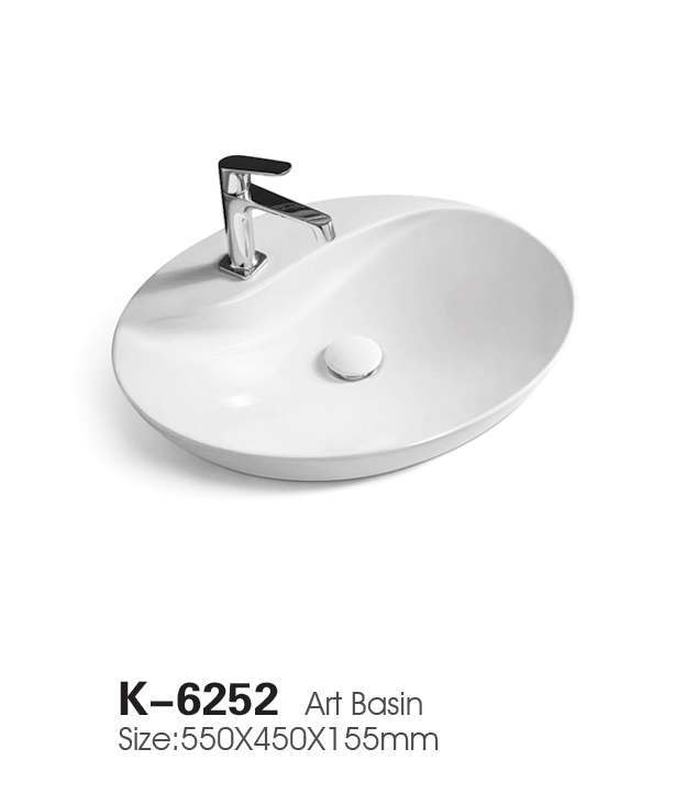 Ceramic Square Wall Mounted Art Basin Sink Bathroom Modern Glossy White Wash Basins