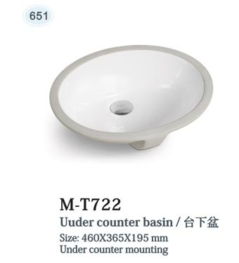 Luxury Sanitary Ware Round Ceramic Hand Wash Basin White Color Undermount Bathroom Basin Sink