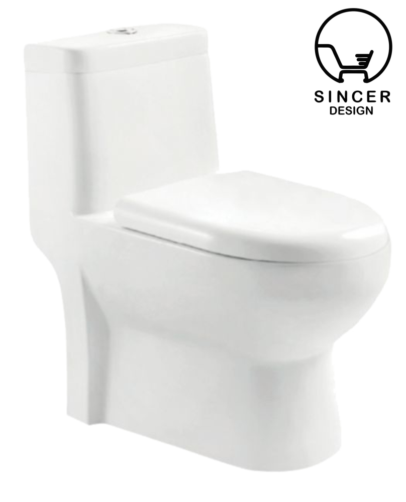 Sanitary Wares White Toilets Bathroom Washdown Toilets One Piece Ceramic With PP Cover