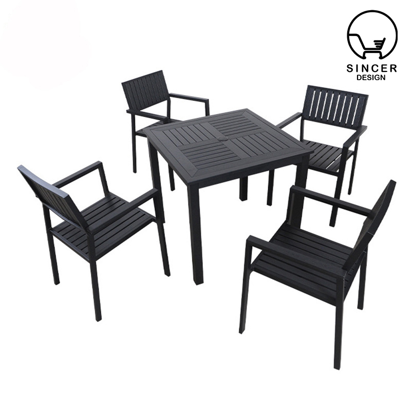 Luxury Patio Rattan Furniture Outside Restaurant Garden Dining Set Outdoor Table And Chairs