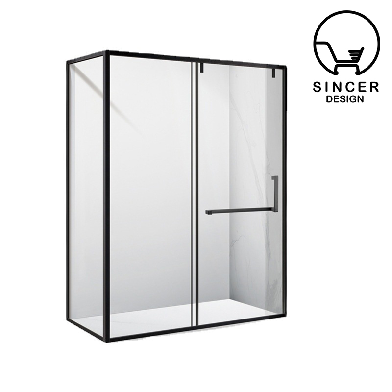 Tempered Safety Glass Shower Partitions for Shower Room with Stainless Steel Handle