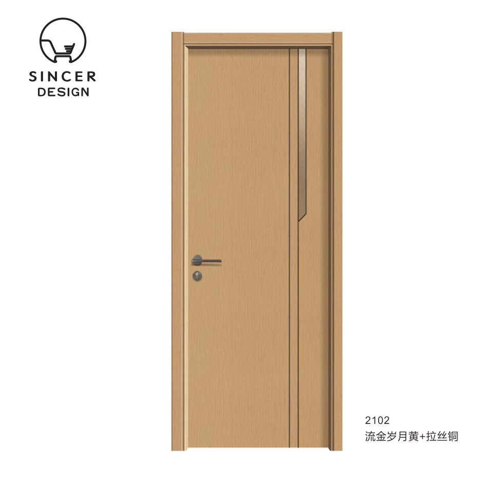 High Quality Modern Interior Water Proof Paint Free Carbon Crystal Veneer Wooden Melamine Door