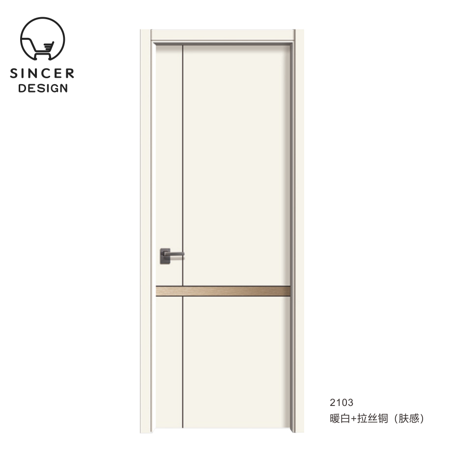 Toilet Door Indoor Carbon Crystal of Compound Ecological Door Solid Wood Moisture Proof