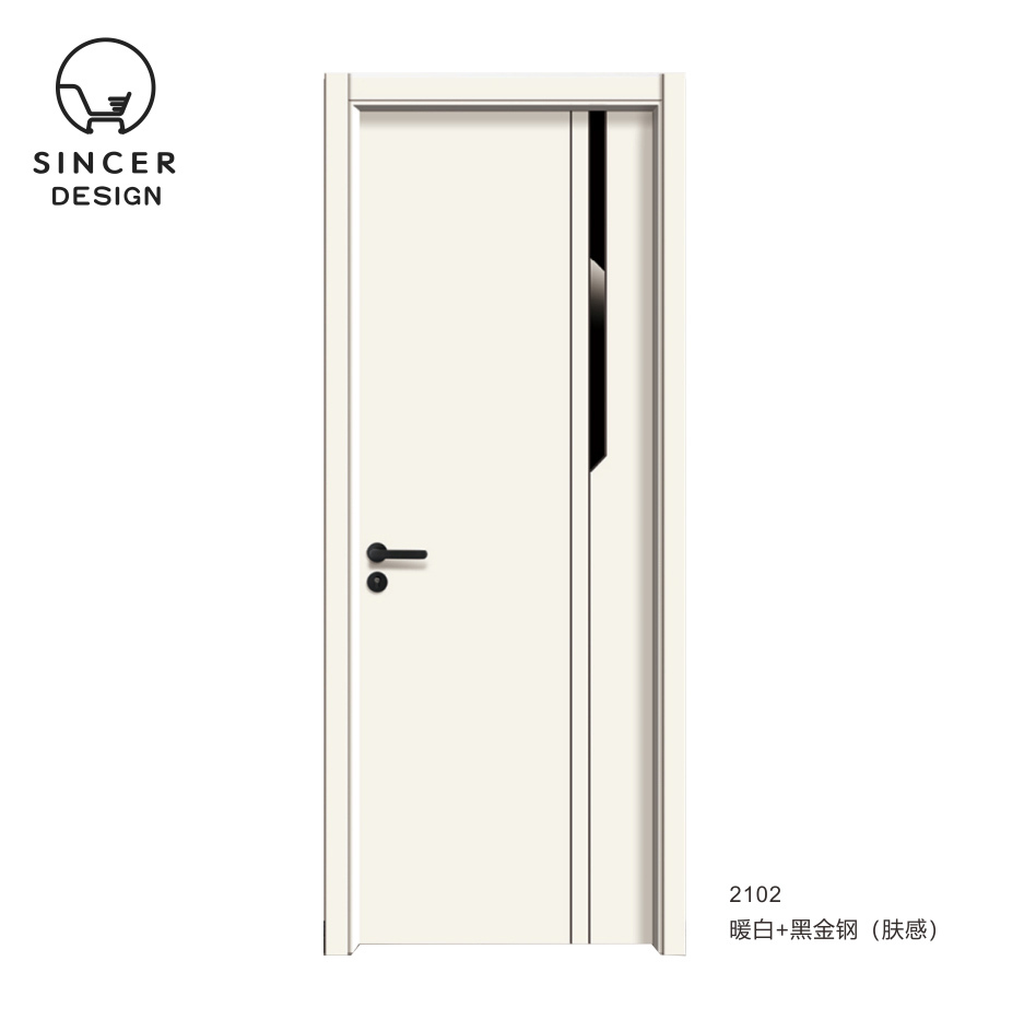 High Quality Modern Interior Water Proof Paint Free Carbon Crystal Veneer Wooden Melamine Door