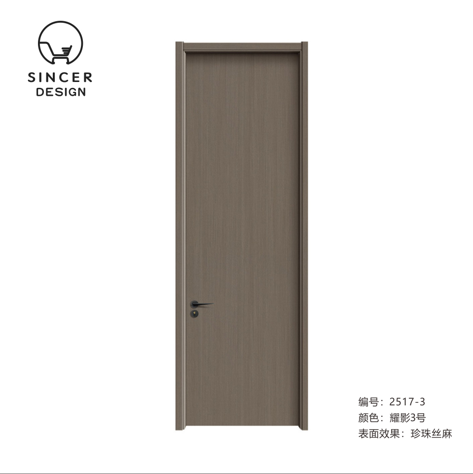 Commercial Waterproof Interior Carbon Crystal Board Wood Door China Solid Wood Doors