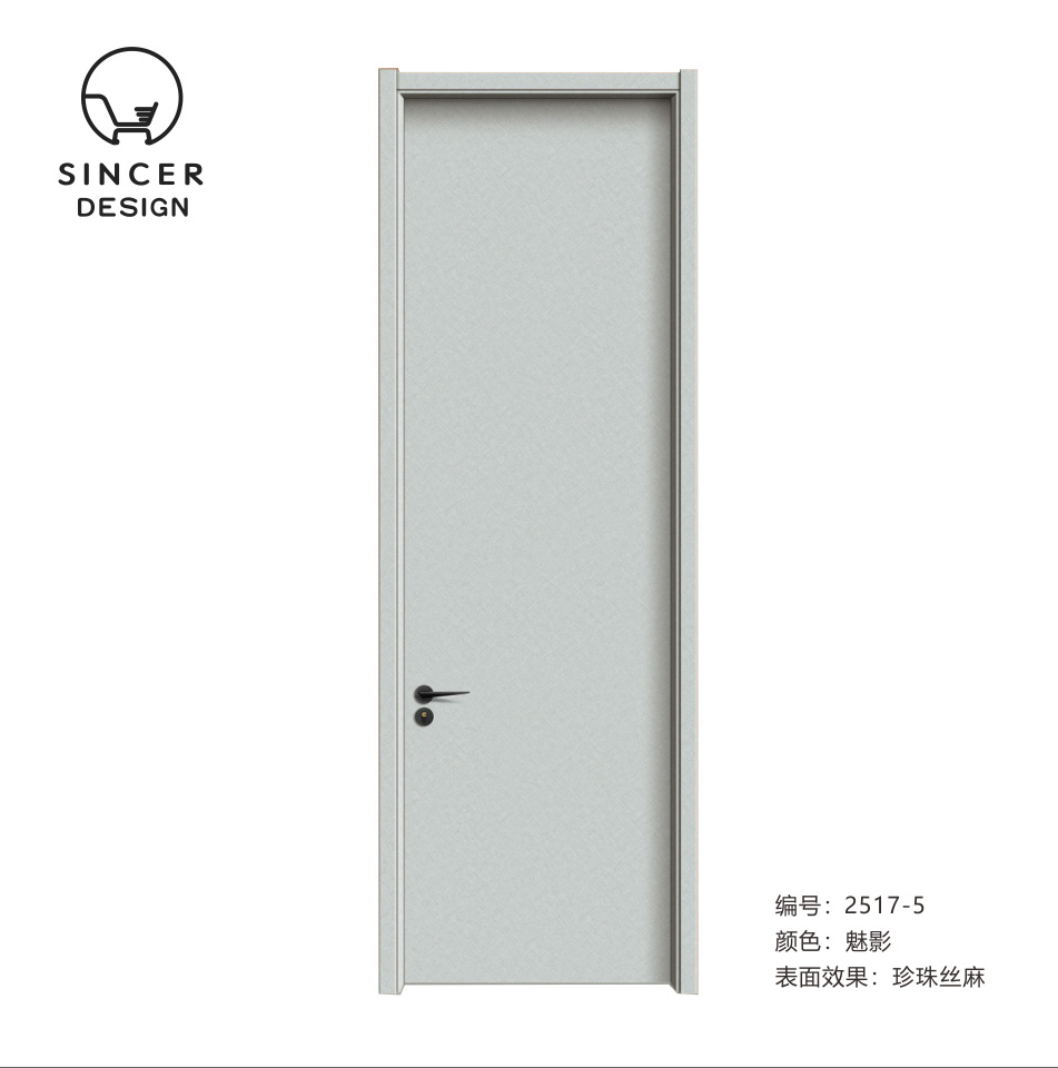 Wooden Internal Door Interior Carbon Crystal Solid Door for House Aluminum Wood Door