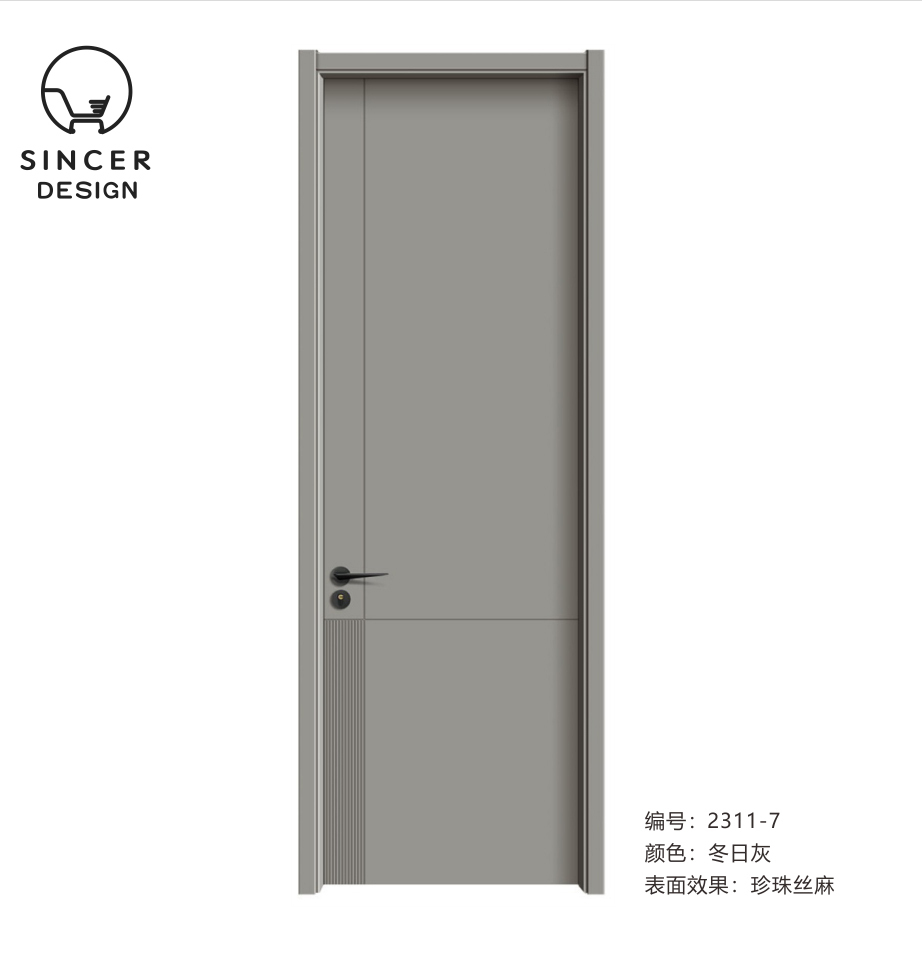 New Design Heat-Resisting Interior Carbon Crystal Board Wood Door