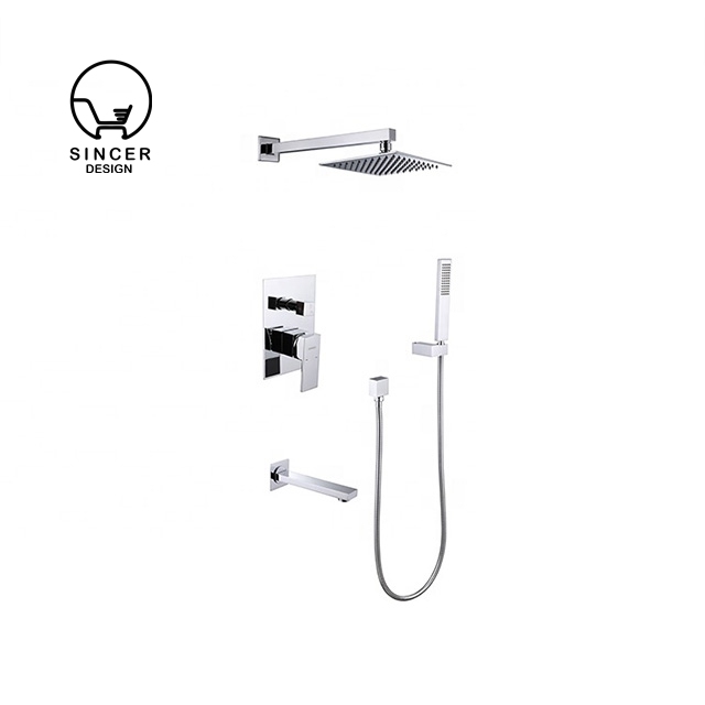 wall-mounted shower/bath mixer 3 funtions for hotel good quality durable
