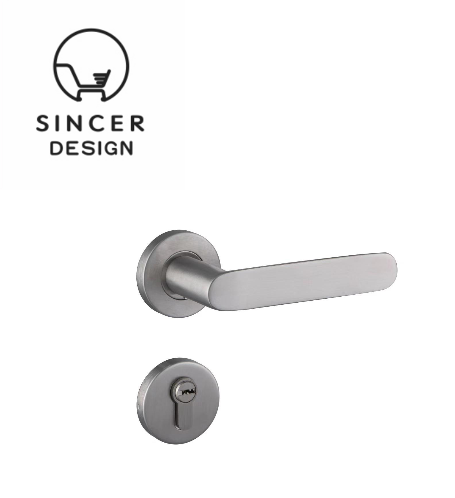 Luxury Solid Door Handle Lock Magnetic Mute Villa Split Handle Lock
