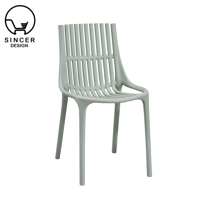 Hot Sale Furniture Restaurant Dining PP Plastic Rattan Chairs Stackable Backrest Dining Chair