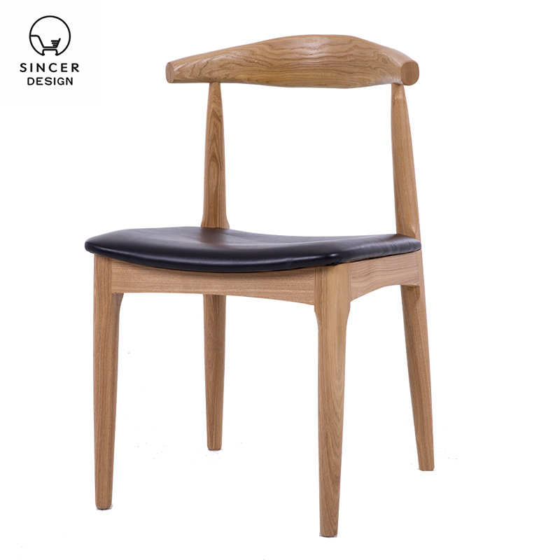 Classic 4 Seater Modern Fiber Glass Top Solid Wood Dining Table Set/Dining Table and Chair