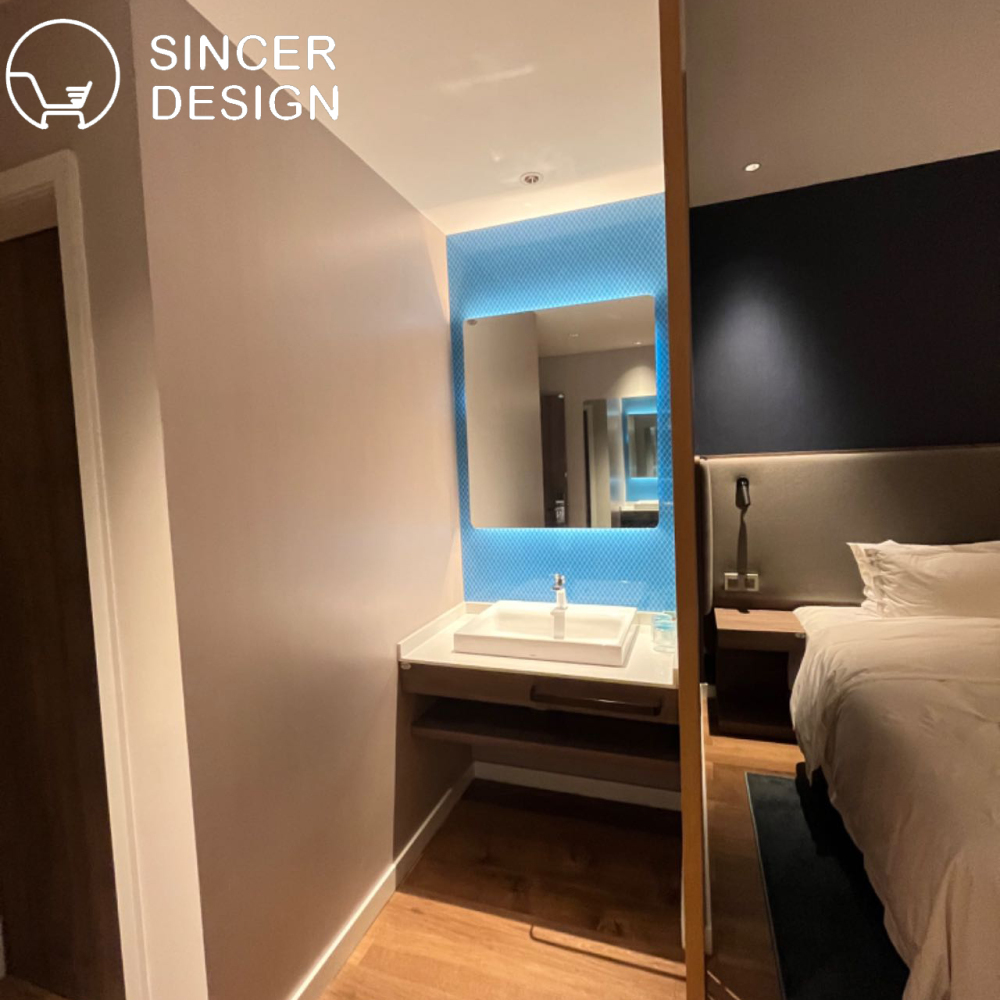 2023 All About Interior Design Guestroom MDF Melamine Wooden Furniture Wood Hotel Star Project Bedroom Set