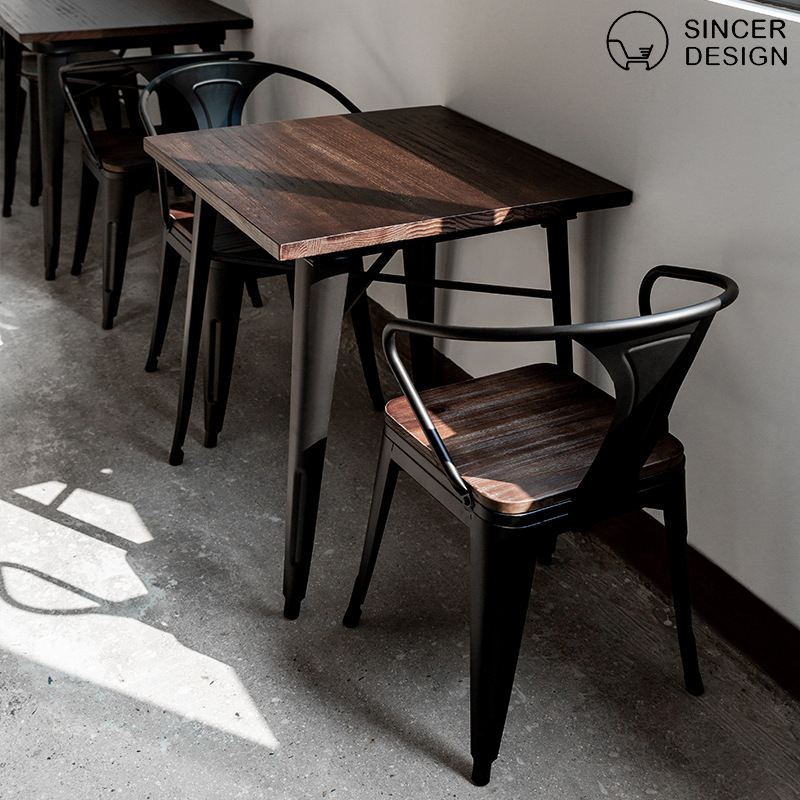 Classic 4 Seater Modern Fiber Glass Top Dining Table Set/Dining Table and Chair